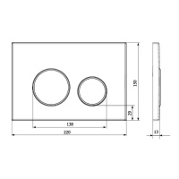Кнопка смыва Veconi Round VFR-CH 150х220х13 VFR002CH VECONI