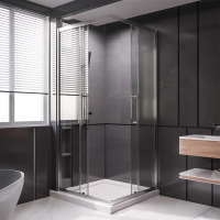 Душевой угол раздвижной 800Х800x2000 цвет профиля Хром стекло прозрачное  PTC20-CH-8080-01-C4 Premium Veconi