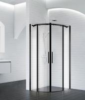 Душевой уголок радиальный ACQUA-R-2-100-C-NERO 1000x1000 BelBagno