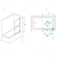 Шторка на ванну RGW SC-02 100*150 03110210-11 профиль Хром стекло Прозрачное 8 мм RGW