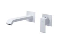 Смеситель для раковины однорычажный с донным клапаном  PORTA-BLI2-BIO Белый матовый ручка  Белый матовый Cezares