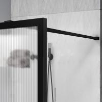 Душевые перегородки Walk-In HP Art  VSW-1HP100FLB 1000х2000 цвет черный стекло рифленое Vincea