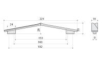 Ручка-скоба, отделка белый матовый. Размер 221 мм, межосевое расстояние 192 мм 8.1135.192160.0270OP BelBagno