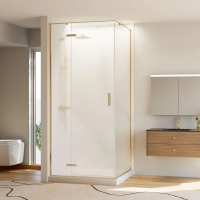 Душевой угол раздвижной прямоугольный RV073RG/L-12080-06-C4 1200х800х1950 Цвет профиля Золото брашинг Стекло Дождь Veconi