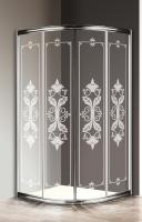 Душевой уголок радиальный, R-550.  GIUBILEO-R-2-90-SCORREVOLE-CP-Cr  900x900x1950 Cezares