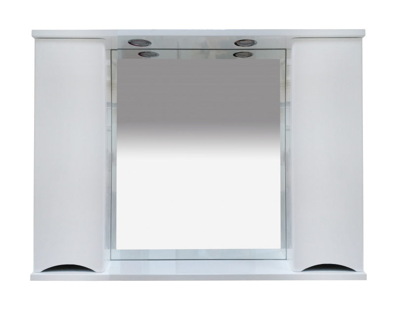 Элвис -105 Зеркало-шкаф (свет) белая эмаль
