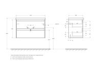 База под керамическую раковину подвесная с двумя выкатными ящиками KRAFT 39-800/390-2C-SO-BO BelBagno