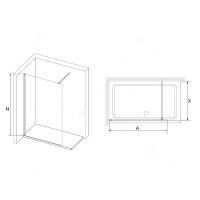 Перегородка для душа RGW WA-010G  90*195 351001009-16 профиль Золото стекло Прозрачное 8 мм RGW