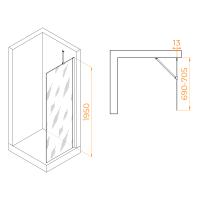 Перегородка для душа RGW WA-110W  70*195 351011007-15 профиль Белый стекло Прозрачное 8 мм RGW