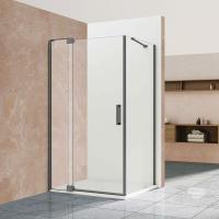 Душевой уголок, прямоугольный Extra VSR-1E809090CLGM 800/900х900х2000 цвет вороненая сталь стекло прозрачное Vincea
